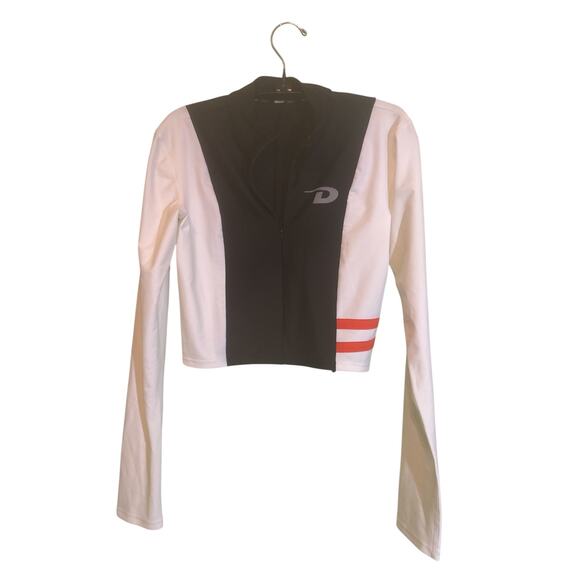 Dkny Jackets & Blazers - DKNY Jacket Womens Small White Black Cropped Zip Up Long Sleeve Sporty Retro